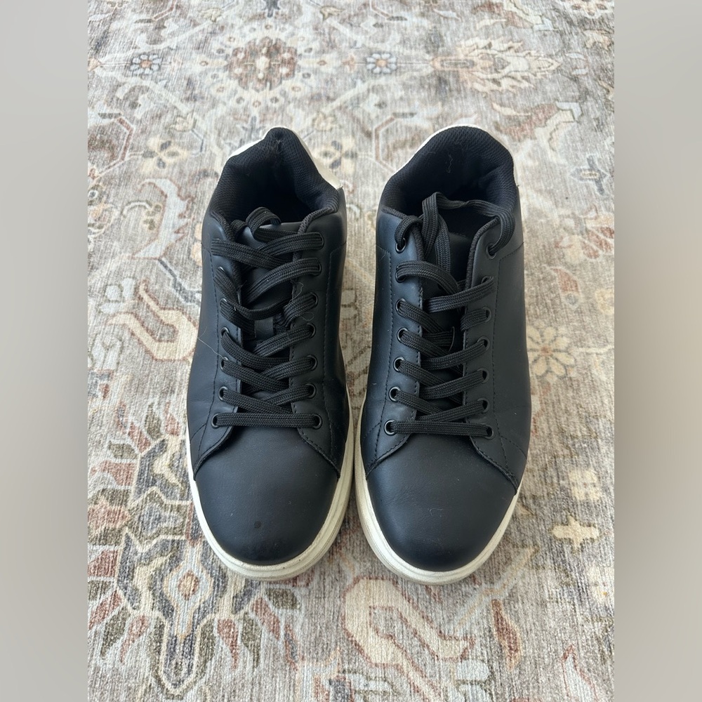 Zara Black Men's Sneakers with White Soles